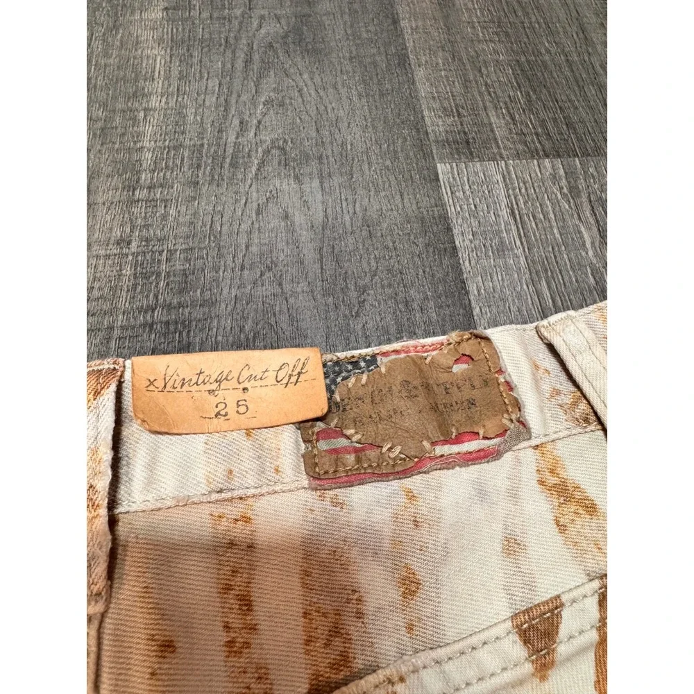 Denim‎ & Supply Ralph Lauren Vintage Cut Off Shorts Abstract Print Tan 25